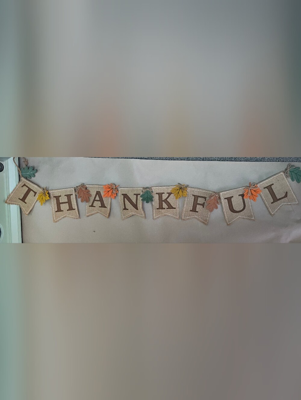 Thankful Burlap Fall Banner Garland Thanksgiving Decor